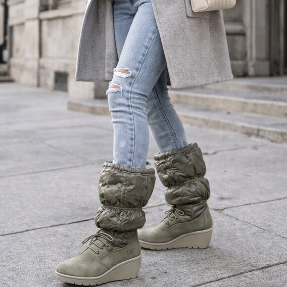 CAT Caterpillar Women's Wedge Olive Winter Boots size 8.5 NWOT - Picture 12 of 12